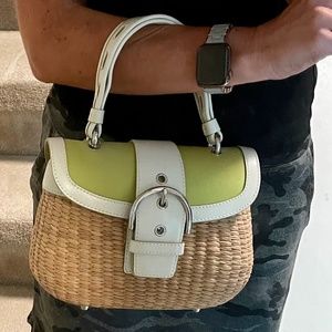 Coach Straw Top Handle Bag